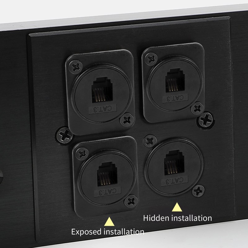 QIANRENON RJ11/RJ9 4P4C Panel Mount Feed-Through Connector CAT3 RJ9 Female-to-Female