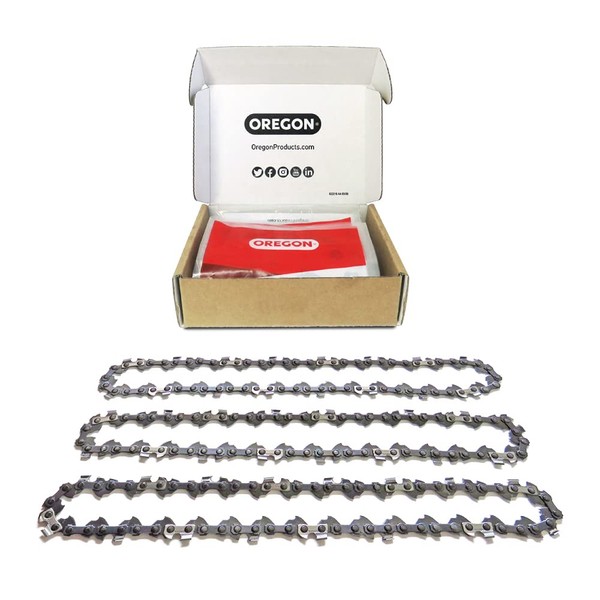Oregon 3 Pack S56 AdvanceCut Chainsaw Chains for 16-Inch Bar -56 Drive Links – low-kickback chain fits Husqvarna, Echo, Poulan, Wen and more