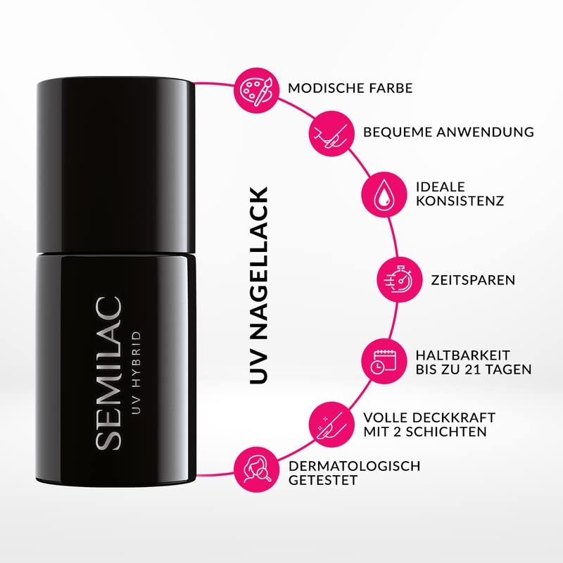 043 UV Nagellack Hybrid Semilac Electric Pink 7 ml