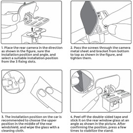 AZDOME Universelle Unterstützung für M550/ M63/ PG02S/ PG02/ PG16S/ PG16/ PG18S Rückfahrkamera Dashcam-Zubehör