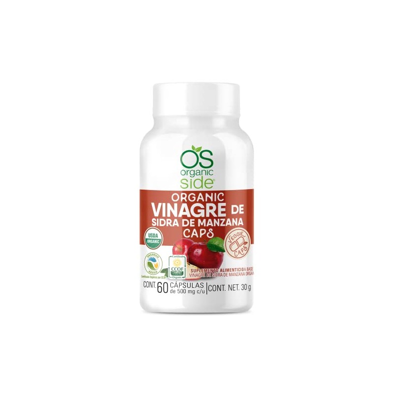 Organic Side - Vinagre de Manzana Orgánico 60 Cápsulas -