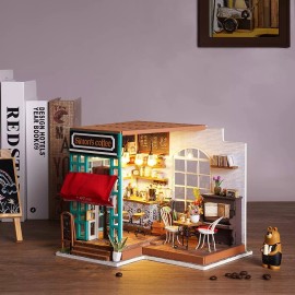 Rolife Simon’s Coffee House DIY 1:24 Mini Wooden Dollhouse Furniture Xmas Gifts