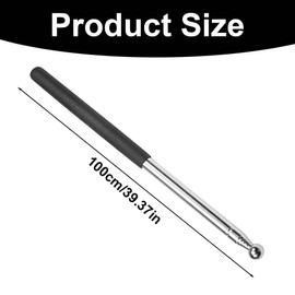 UEAVOID 1 x Telescopic Hand Flagpoles, Telescopic Flagpole, Teaching Pointer, Stainless Steel, Travel Guide and Teacher, Black