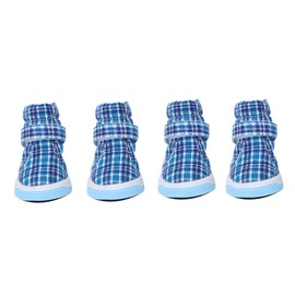 4Pcs Blue Non Slip Pet Dog Soft Cloth Sports Shoes Outdoor Breathable Puppy Sneakers(#2)