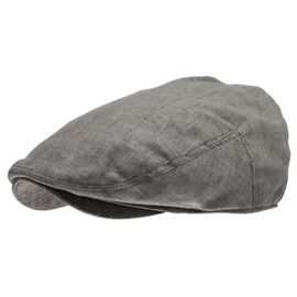 Men's Linen Flat Ivy Gatsby Summer Newsboy Hats (Grey, SM)