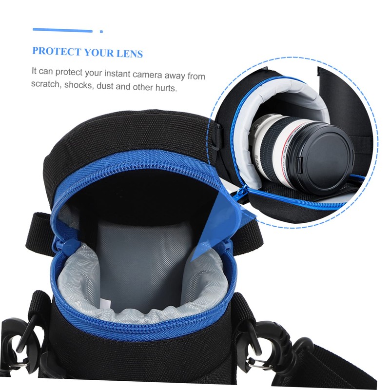 TEHAUX 1Pc Shockproof Camera Lens Bag Portable Photography Accessory Case