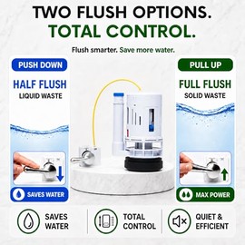Kit de conversión completo de válvula de descarga doble de 3 pulgadas con mango y conservador de agua de desbordamiento, elimina el uso de la aleta y la cadena con fugas, incluye 2 opciones de