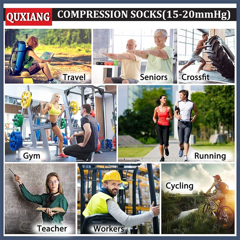 QUXIANG Copper Compression Socks for Women & Men Circulation (8