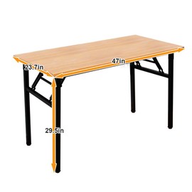 sogesfurniture Computer Desk Office Desk 47 inches Folding Table Laptop Desk Computer Table Workstation with BIFMA Certification No Assembly Required,Teak with Black Leg BHUS-AC5BB-120