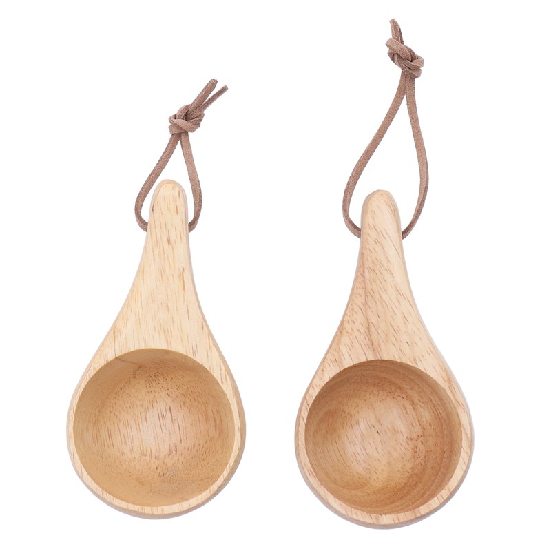 2Pcs Camping Mug Drinking Tea Cup Rubber Wood Mini Portable