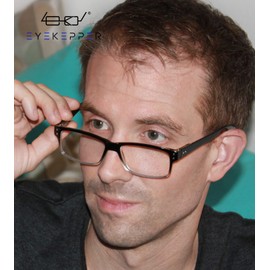 Eyekepper Vintage Reading Glasses for Men - 5 Pack Spring Hinges Classic Readers - Black Frame +3.75