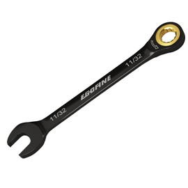 Egofine 11/32 Ratchet Wrench, 11/32 Wrench Ratcheting Combination Wrenches SAE, Industrial Grade Gear Spanner with 12 Point Box End, 72-Teeth Ratchet Black Electrophoretic Coating,CR-V