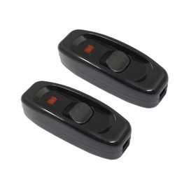 Coufce 2 Pcs 10A 250V Inline On/Off Switch, Black Light Switch for Table Lamps in Bedrooms, Dining Rooms, Living Rooms
