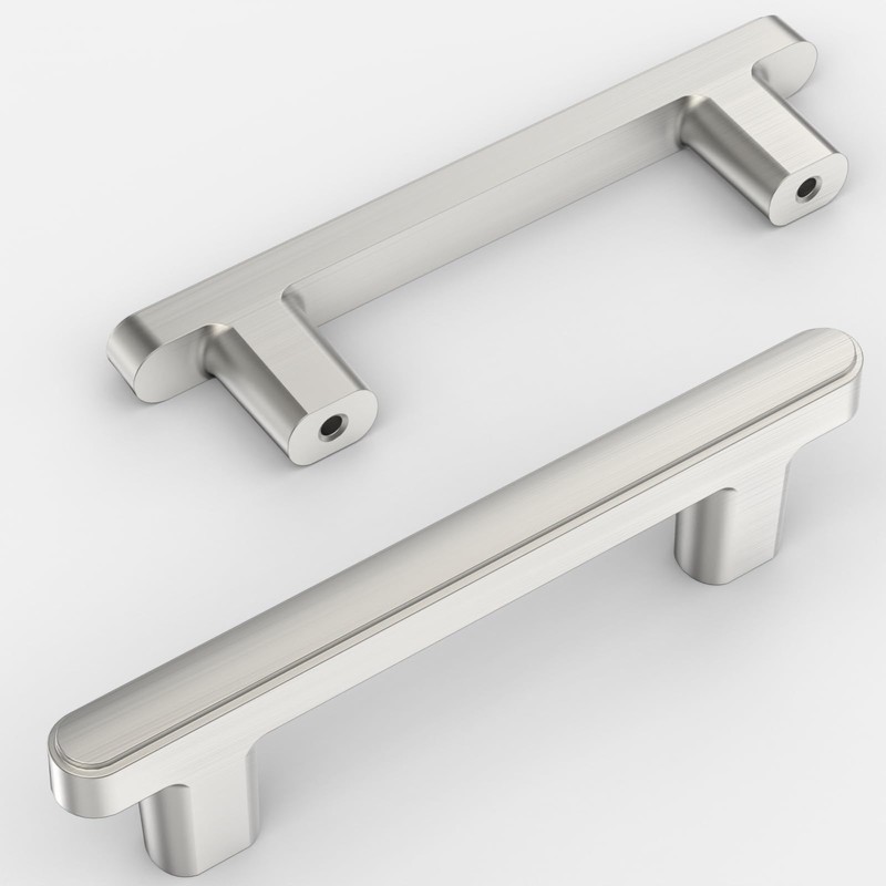 Amerdeco 10 Pack Brushed Satin Nickel Cabinet Pulls 3 Inch(76mm)