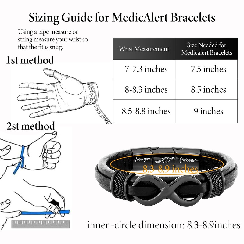 Officentra 𝗚𝗶𝗳𝘁𝘀 𝗳𝗼𝗿 𝗠𝗲𝗻 Mens Leather Bracelet Engraved with “Love