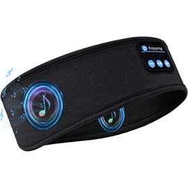 ZGZ Sleep Headphones Bluetooth Headband, Wireless Sports Headphones with Ultra Thin and Soft Sponge Stereo Speakers Headphone Headband for Sleeping, Travel, Running, Meditating (Black)-XD1