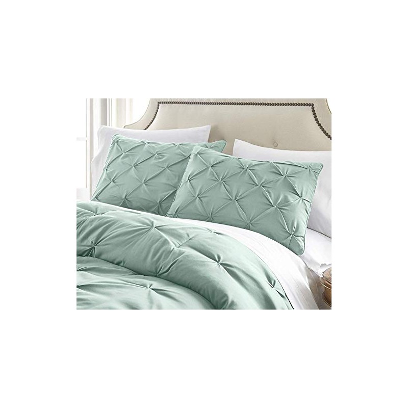 HNU 7 Piece Pintuck Comforter Set Full, Pinch Pleated Classic