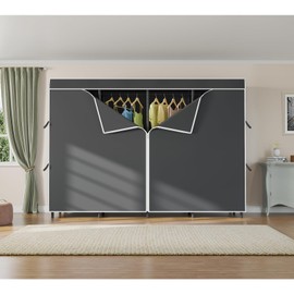 VIPEK Cover ONLY for V40 Plus/V50 Garment Rack, Dustproof Oxford Fabric Clothing Rack Cover with Zipper & Straps, 90.9" L X 17.3" W X 74.4" H, Black