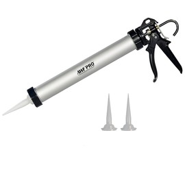 AWF PRO Sausage Caulking Gun, 20 oz Foil Pack and 10 oz Cartridge Convertible, 18:1 Thrust Ratio, Aluminum Barrel, Includes 3 Tips