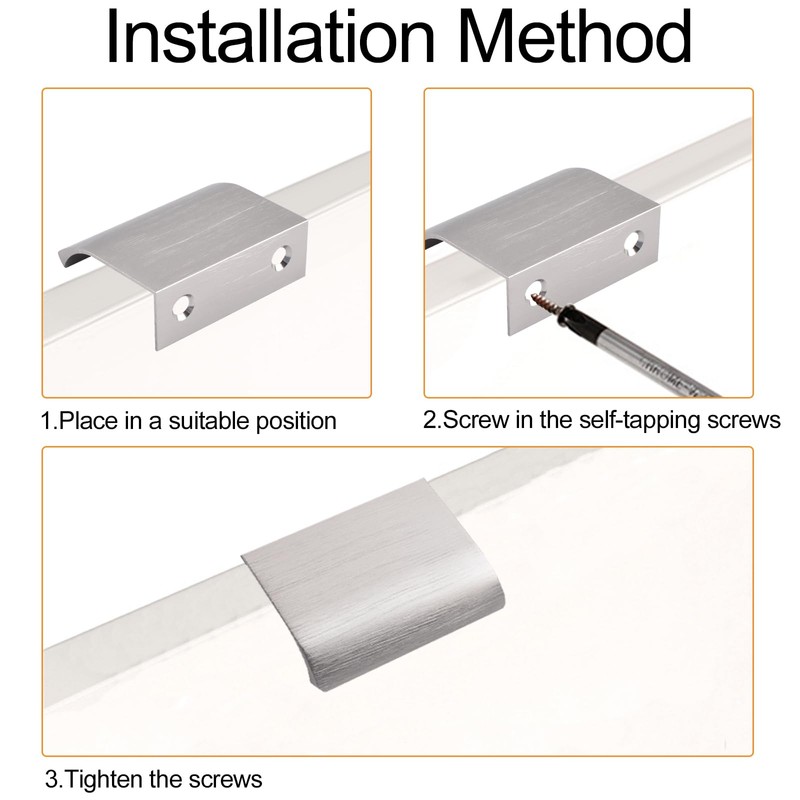 MOROBOR Finger Edge Pull, 8pcs Concealed Handle Modern Style Drawer