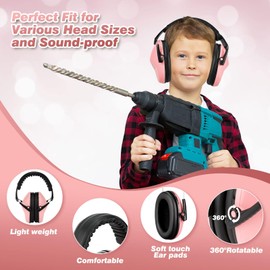 BraveKoi Kids Ear Defenders, 26dB SNR Children Noise Cancelling Headphones Foldable Adjustable Hearing Protection Noise Cancelling Earmuffs for Autism, Boys, Girls, Toddlers (Age 3-16 Year Old)