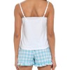 A2Z Luxurious Ladies Jersey Cami Top Check Shorts Pyjamas Set