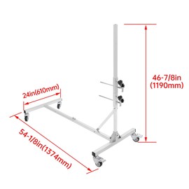 KUAFU Auto Body Paint Stand, Heavy Duty Paint Racks Panel Holder for Automotive Doors, Bumpers, Fenders, Hoods Works, Dolly Stand Repair Car - w/4 Swiveling Wheels(2 with Locking Brakes)