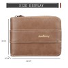 Mens Zipper Wallet Large Capacity Leather Bifold Purse with ID