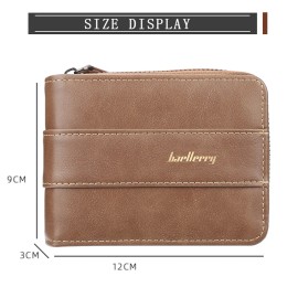 Mens Zipper Wallet Large Capacity Leather Bifold Purse with ID Window Card Case