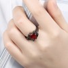 Xiaodou Black Gun Ruby Cubic-Zirconia Ring Gold Plated Promise Band