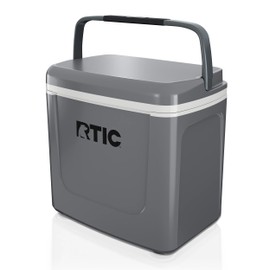 RTIC 8 QT Road Trip Personal Cooler, Small, Compact, Insulated, Portable Ice Chest Box for Food, Drink, Beverage, Beach, Camping, Picnic, Fishing, Boat, 12-Can Capacity, Dark Grey and Cool Grey