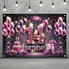 Starlit Patio Happy 14th Birthday Decorations Backdrop Banner for Girls