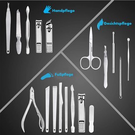 Manicure Set, 18-Piece Nail Scissors Set, Pedicure Set, Manicure Set, Women's Nail Clipper, Fingernail Set, Travel Beauty Set (18-Piece Set)