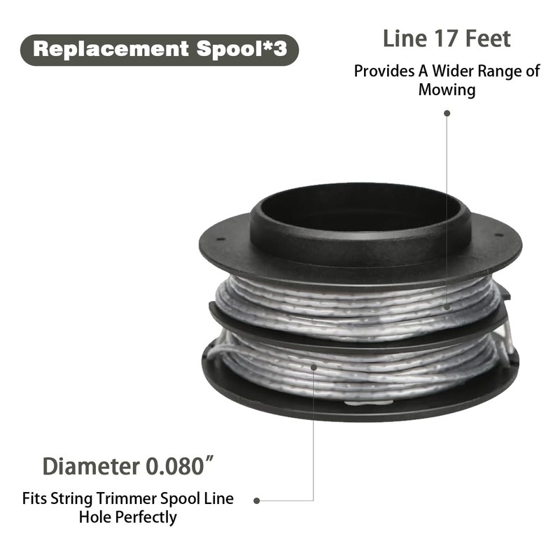 Katifee KST-130X Replacement Line Trimmer Spool for Kobalt 40-Volt String
