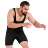 ROAR-INT Black Men's Wrestling Vest - Singlet for Powerlifting and