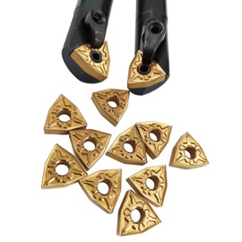 2 piezas S16Q-MWLNR08 + S16Q-MWLNL08 portaherramientas con 10 piezas WNMG080404-CM insertos de carburo indexables para herramientas de torneado de torno de metal