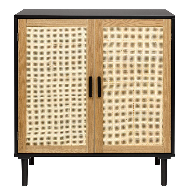 Finnhomy Sideboard Buffet Cabinet, Kitchen Storage Sideboard with Rattan Decorated