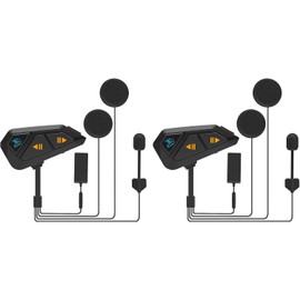 FreedCon FG Motorcycle Incom, FM Radio, 6 People Simultaneous Calling, Dual Chip, Qualcomm, 8mm Comfortable Speaker, Automatic Communication Recovery, Transmission Distance 1,200 m, Music Sharing,