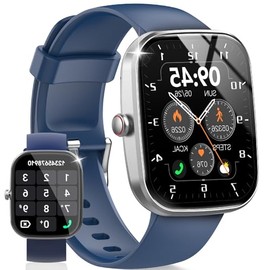 2025 1.91 Inch Smartwatch, Heart Rate/Sleep Monitor/Pedometer/Calories, 110+ Sports Tracker Watch, IP68 Waterproof Fitness Watch Navy Blue