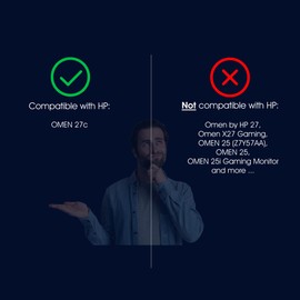 3IDEE VESA Adapter Compatible with HP Omen 27c Gaming Monitor - VESA Mount 75 x 75 mm - For Monitors without VESA Connection - for Mounting on a Monitor or Wall Mount