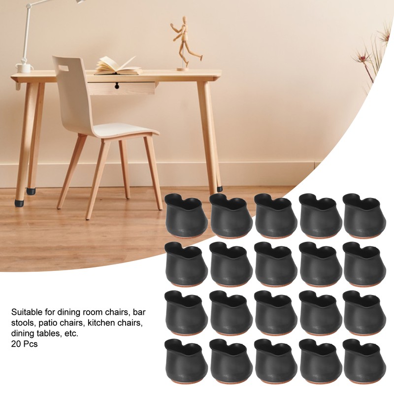 20 Pcs Chair Leg Floor Protectors Silicone Anti Slip Abrasion