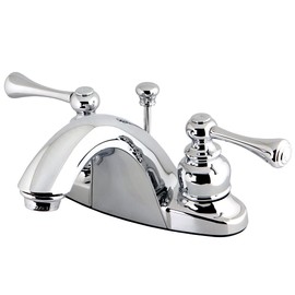 Kingston Brass KB7641BL English Country 4-Inch Centerset Lavatory Faucet with Buckingham Handle, Polished Chrome