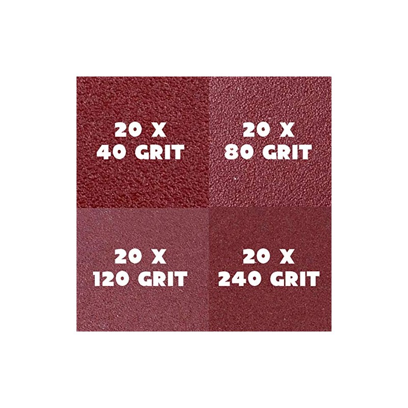 blueZone 80 Pieces Mouse Detail Sander Sheets Sandpaper Sanding Paper