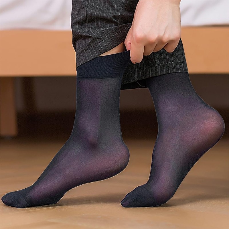FQZMQBQ Business Socks, Men's, Summer, Thin, Socks, Black, Stylish, Ankle