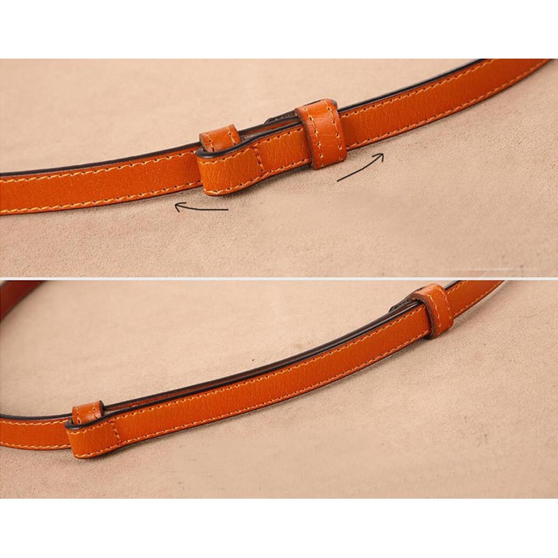 Diyafas Women's Adjustable Leather Belt for Dress Jeans Thin Belt