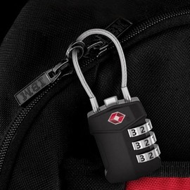 Versatile & Durable Wire Combination Lock for Enhanced Safety Black Lock