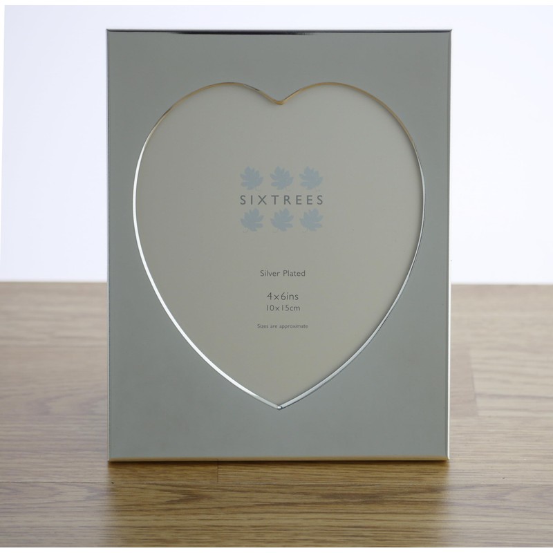Sixtrees Romeo Heart Shaped silver plated photo frame for a
