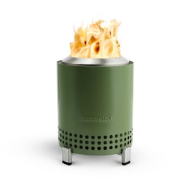 Solo Stove Mesa Deep Olive, Authentic Japanese Product, Secondary Burning, Tabletop with Stand, Low Smoke, Pellets