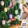 30 Pcs Easter Hanging Sequin Eggs- 1.6" Stripes Easter Eggs