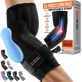 DR. BRACE- ® Soporte de Codera Elite, Manga de Compresión de Codo Transpirable con Almohadilla de Gel para Golfistas, Tenis E